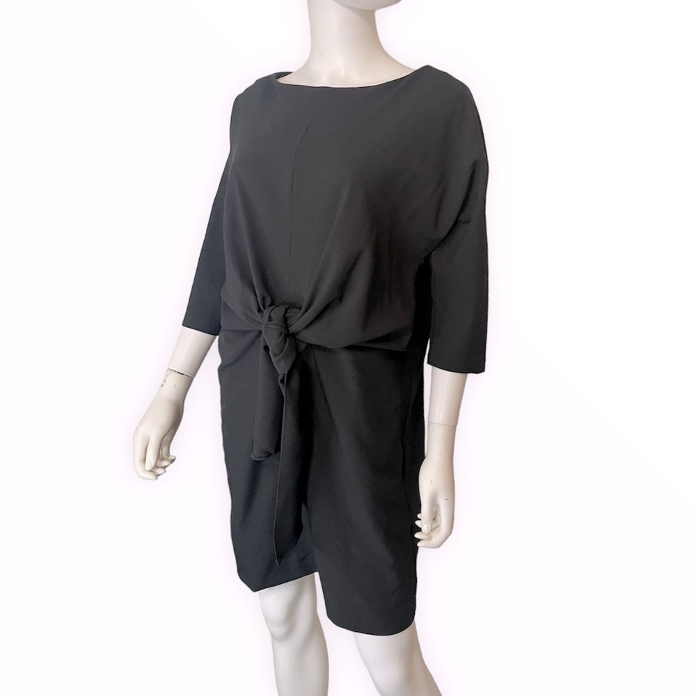 ASOS black crew neck knot front dress size 10